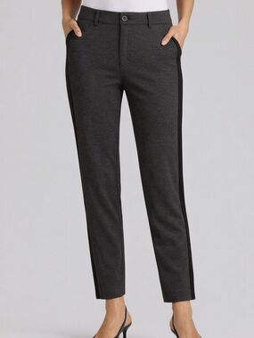 Peace of Cloth Tuxedo Stripe Stretch Pants Size 6 Tailored Ankle Trouser USA